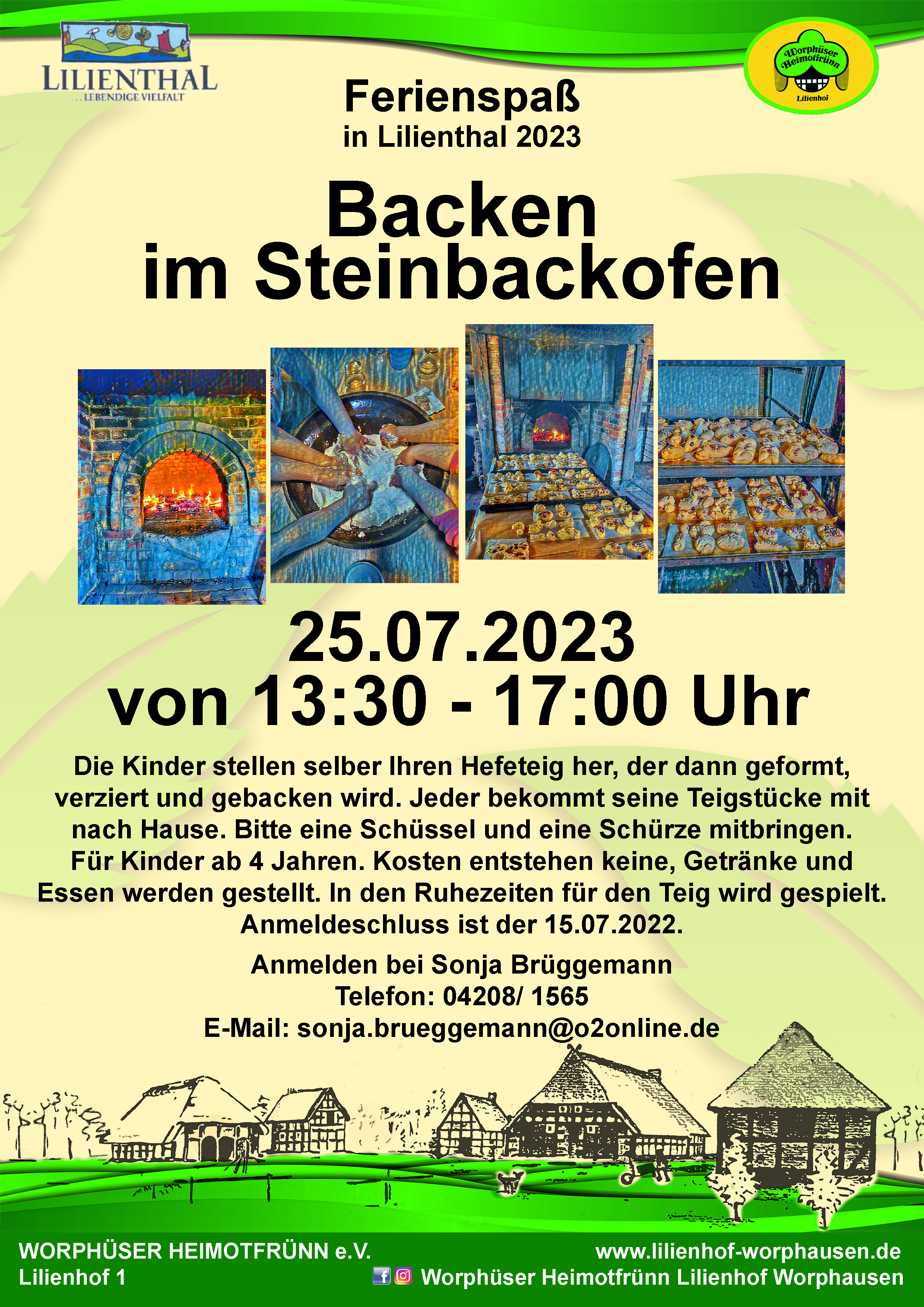 Backen im Steinbackofen Ferienspaß in Lilienthal 2023